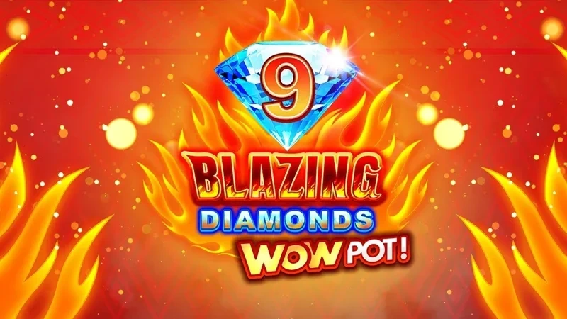 9 Blazing Diamonds WOWPOT slot game thumbnail by SpinPlay Games