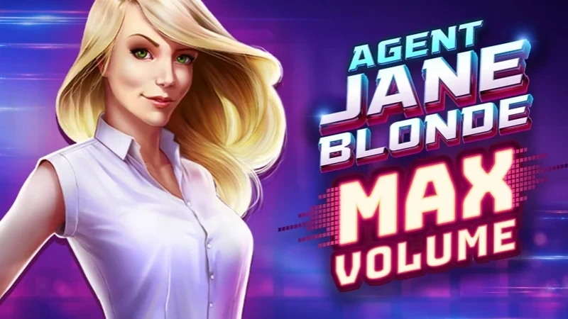 Agent Jane Blonde Max Volume slot game thumbnail by Stormcraft Studios