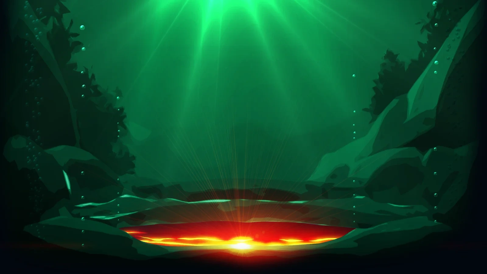 Blazing Lake Link & Win video slot game background artwork by Wishbone Games