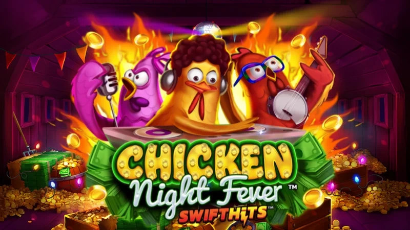 Chicken Night Fever slot game thumbnail by PearFiction Studios