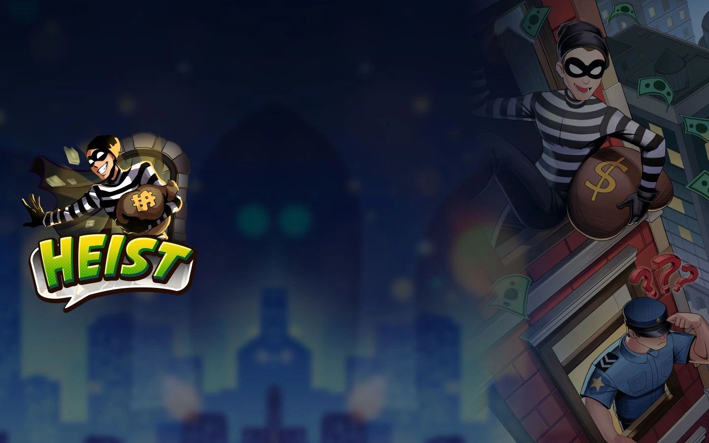 Heist instant win game background artwork by KingMidas Games