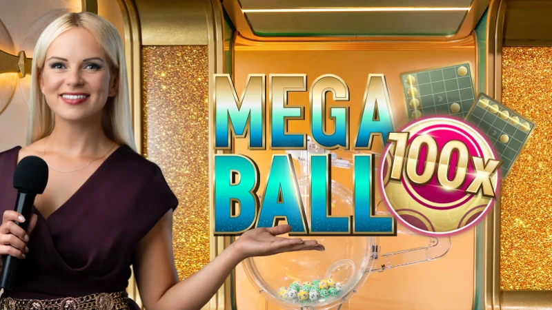 Mega Ball live game show game thumbnail by Evolution